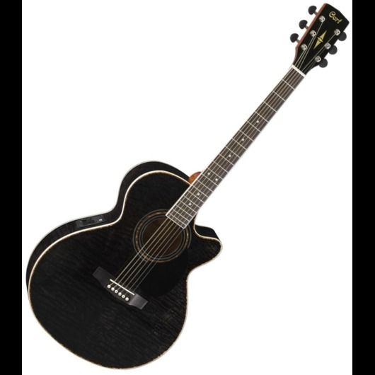 New Cort SFX Series SFX AB TBK Transparent Black Acoustic Electric 