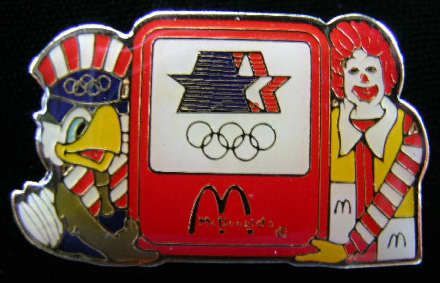   LOS ANGELES OLYMPICS   2 McDONALDS PINS   RONALD McDONALD & SAM EAGLE