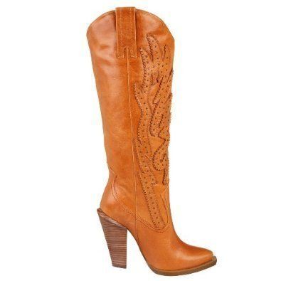 Jessica Simpson Abilene Western Womens Leather Cowboy 7 7 5 Tan Boots 