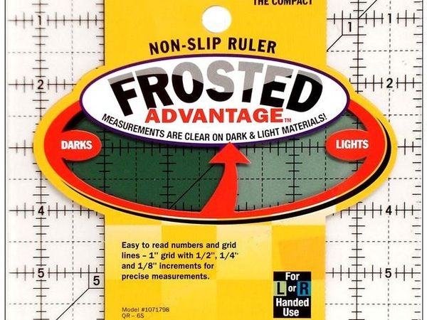 OLFA 6 5 x 6 5 Non Slip Frosted Quilting Ruler RTF 6S