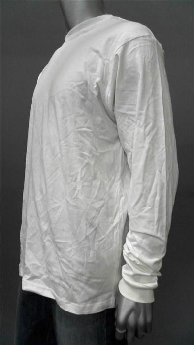 Champs Sports Mens Cotton Basic T Shirt Sz L White Long Sleeve Solid 