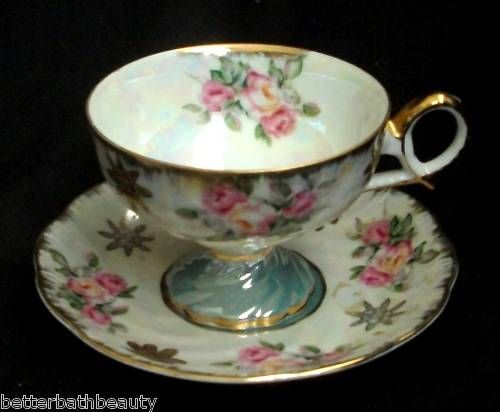 Royal Halsey Very Fine China Tea Cup Saucer Rose Swirl