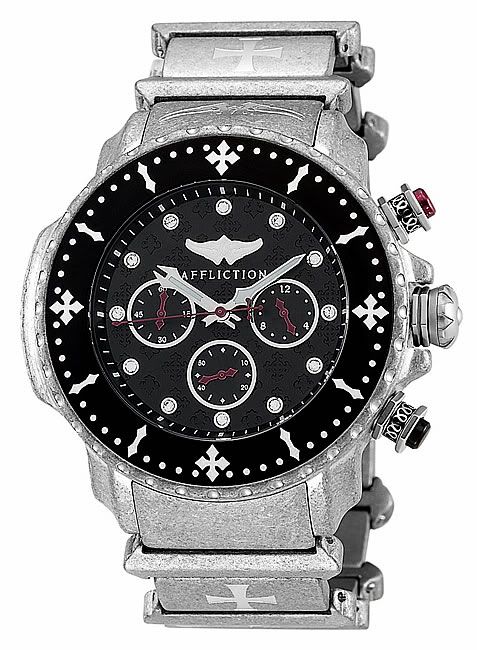 Affliction Viceroy Mens Watch Aged Silver New AF1013