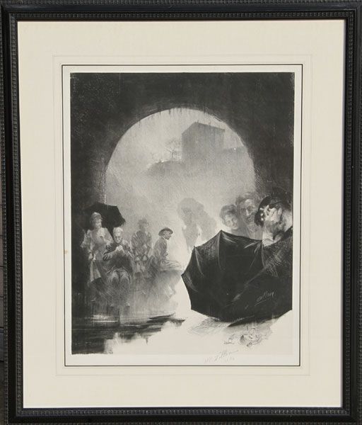 Henri Patrice Dillon Memories Framed Lithograph C1894