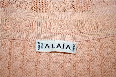 Vintage ~ ALAIA   PARIS ~ Peach Viscose Knit with Ribbing 