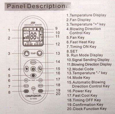 Galanz Haier Remote Air Conditioner Autotimer Universal