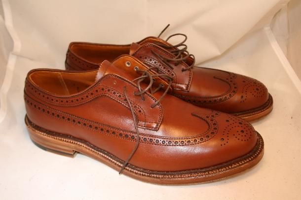 alden for jcrew waxed longwing bluchers 9 brown $ 485