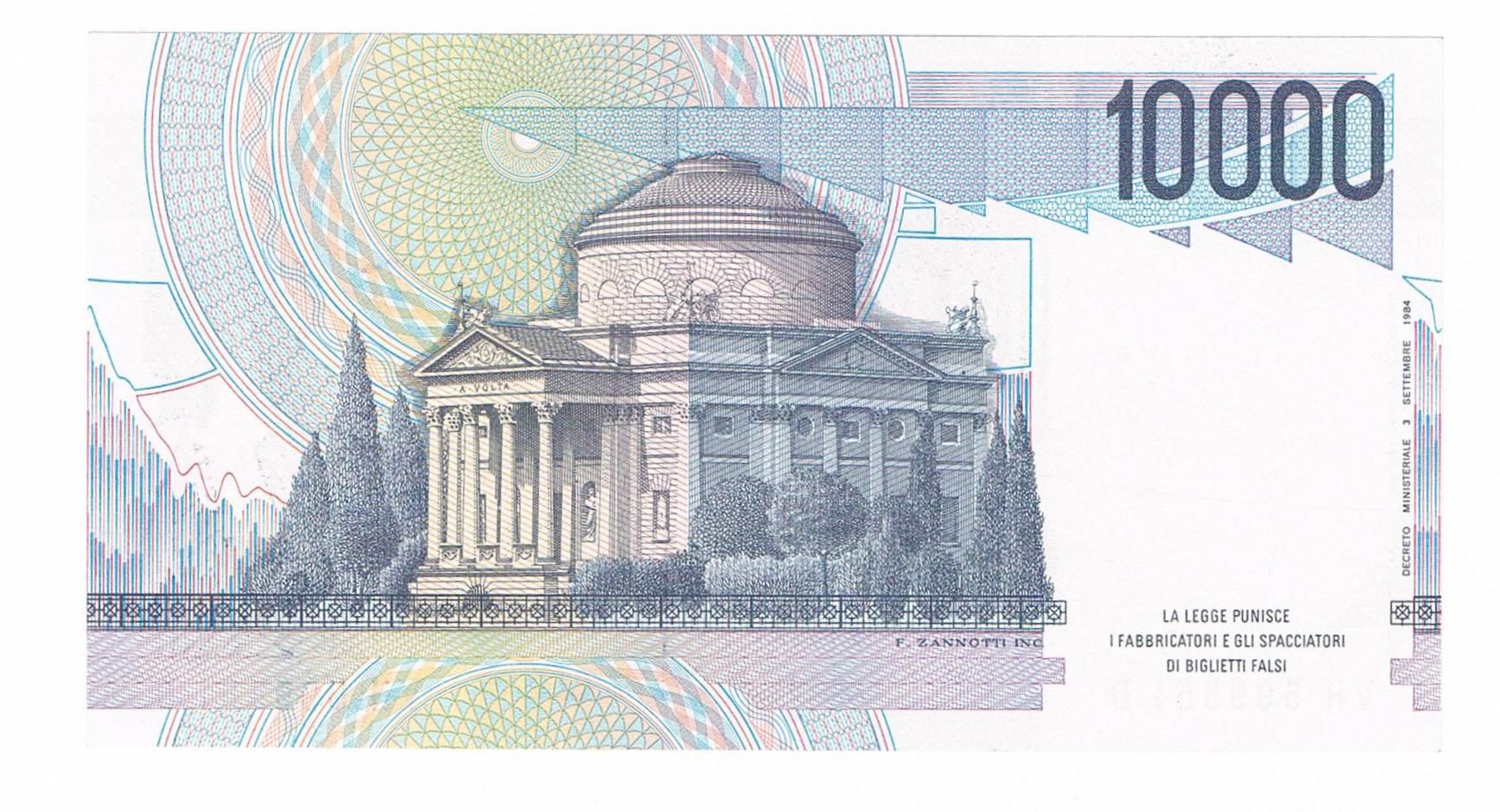 10000 LIRE ALESSANDRO VOLTA LETTERA H 17/12/1997 @ FDS