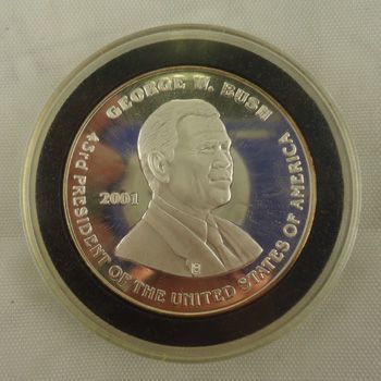 Inv 1972 2001 George Bush Al Gore 43rd President 1 oz 999 Silver Coin 