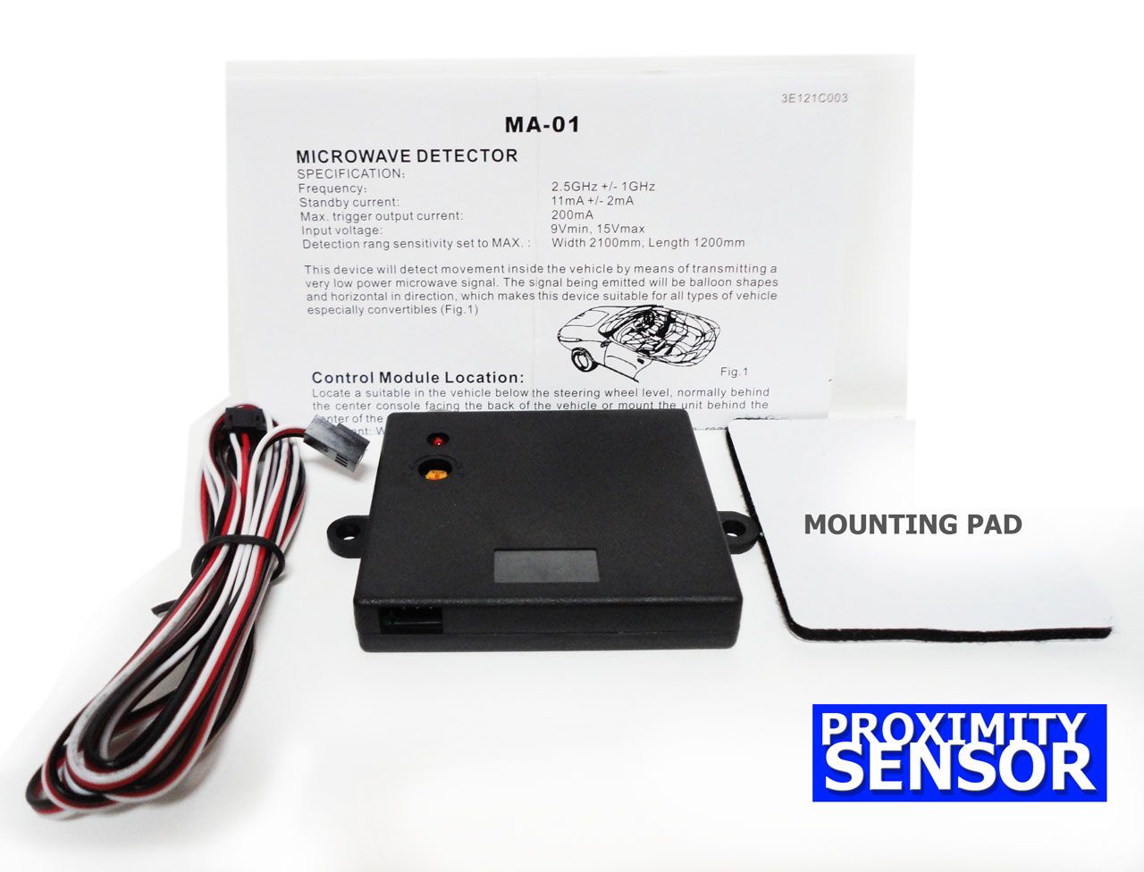 Proximity Sensor Car Alarm Motorcycle Convertible Top Microwave Motion 