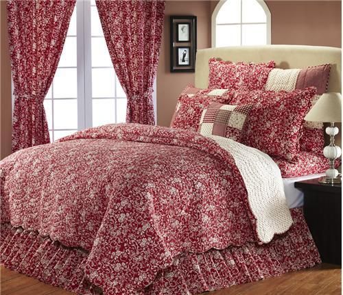 ALBEMARLE WHOLECLOTH 4PC QUEEN BEDDING SET 1 QUILT SHAMS SKIRT 