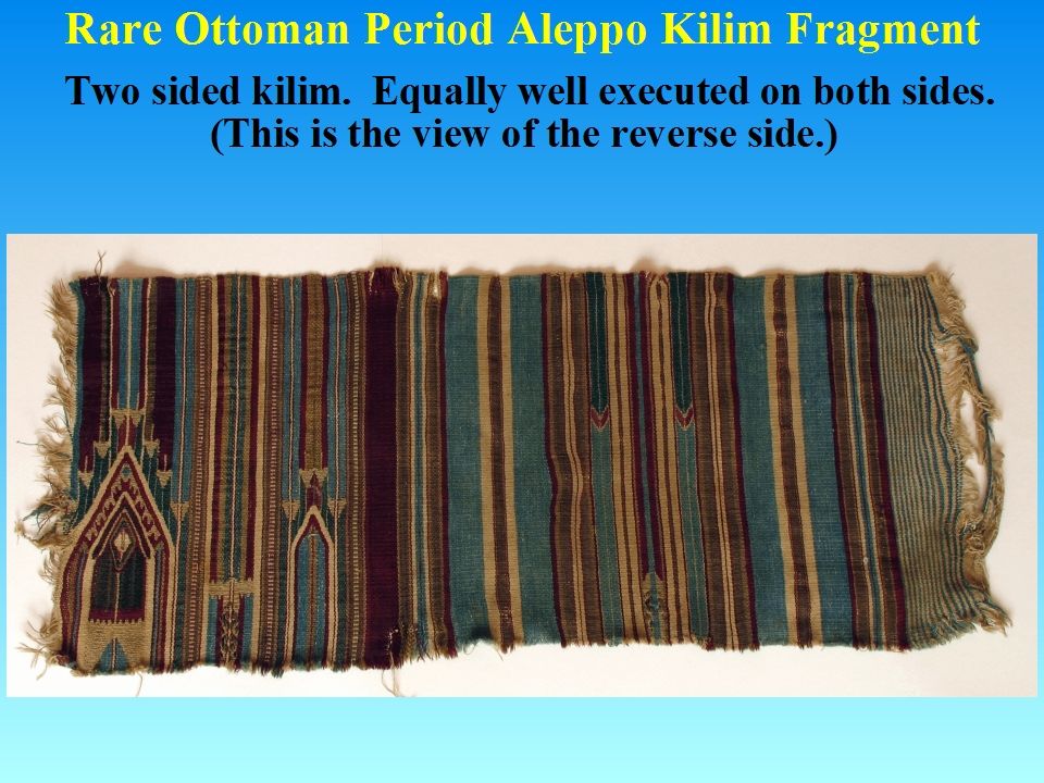 Ottoman Period Aleppo Kilim Fragment 18th Cent. Islamic Art Syria Rugs 