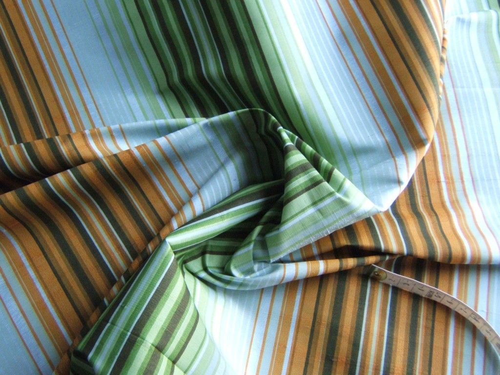 Allen Arpelline 100 Silk Printed Stripe Aqua 1 29Y