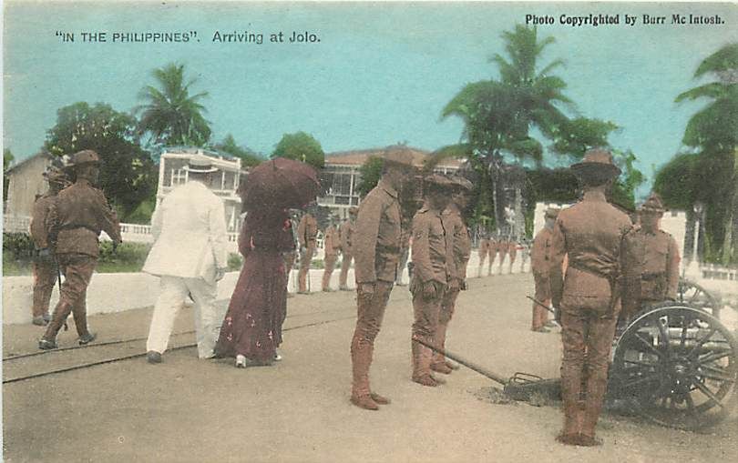 PHILIPPINES JOLO TAFT & ALICE ROOSEVELT ARRIVING SOLDIERS K16549