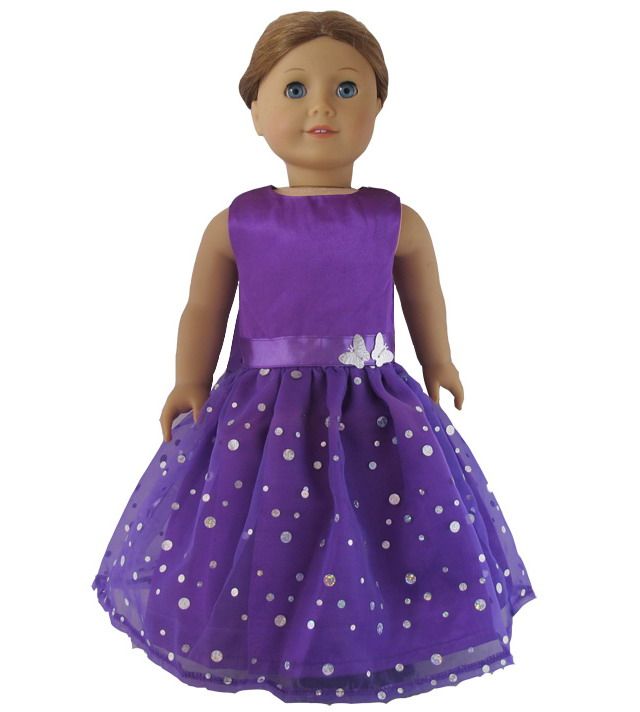 1pcs Doll Clothes Princess Dress FOR18 American Girl New Deep Purple 