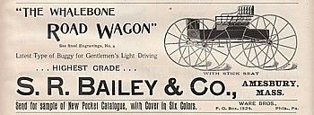 1894 SR Bailey Co Amesbury MA Ad Whalebone Road Wagon