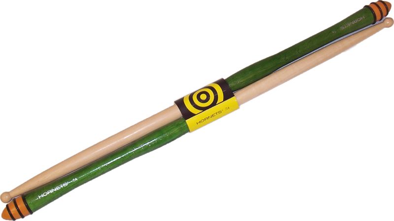 Cool Hornets Drum Sticks 7A Green Finish Drumsticks New