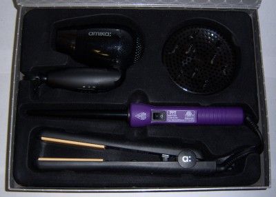 Amika PYT Hair Styler Set Ceramic Straightener Curling Iron Ionic Fan 