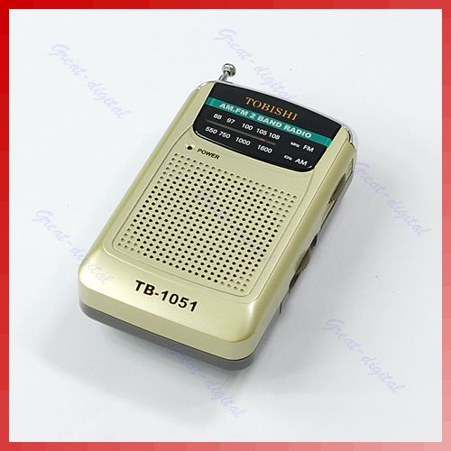 Portable Manual Am FM Pocket Radio 2 Bands Receiver New