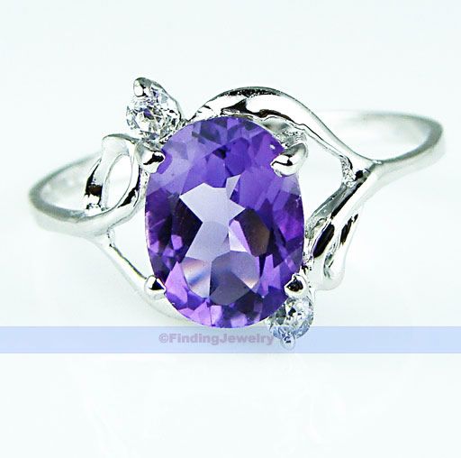 Genuine 1 2ct Purple Amethyst Silver Ring Size 6 1 4 Over 99 Satisfied 