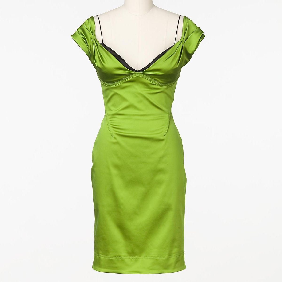 Amber Rose Zac Posen Green Off The Shoulder Fitted Dress Size 4