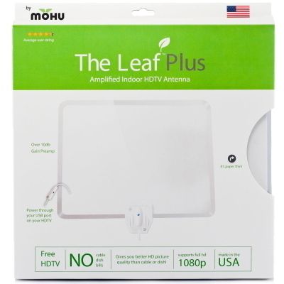   New Mohu Leaf Plus Amplified HDTV Digital TV Antenna MHANT2000