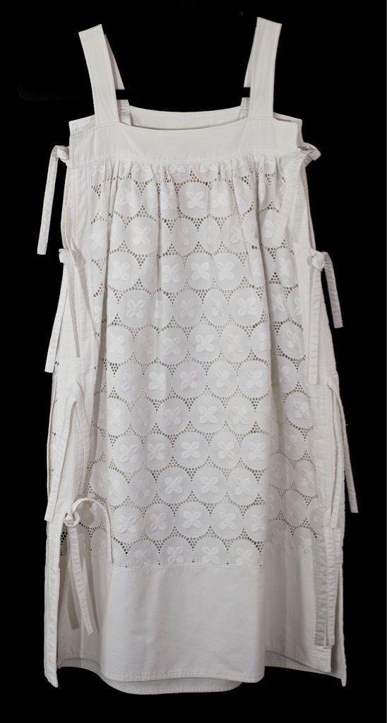 Vintage Courreges White Eyelet Sundress with Side Tie Details