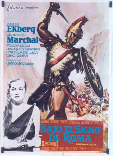 EV85 Sign of The Gladiator Anita Ekberg Orig Poster Spa