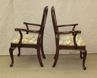 SET 6 ETHAN ALLEN CHERRY GEORGIAN COURT QUEEN ANNE DINING CHAIRS