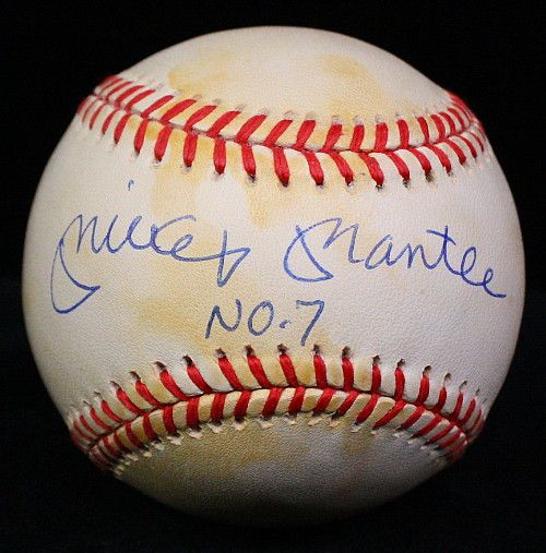 Mickey Mantle Signed Autographed  7 OAL Baseball Ball Yankees PSA 
