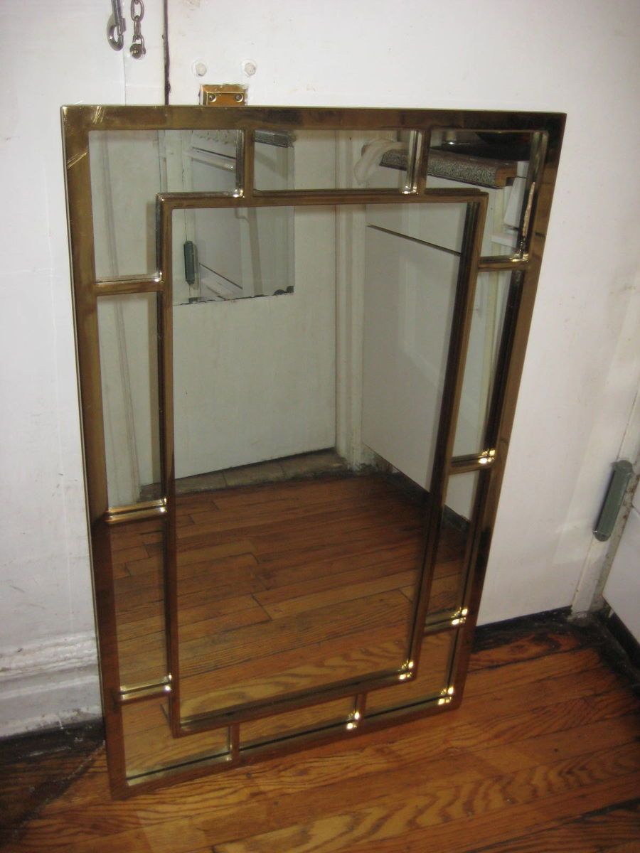   RARE 1960s Style Vintage Thomasville Gold Beveled Wall Mirrors