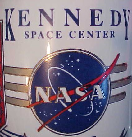 NASA Kennedy Space Center Shuttle Apollo souvenir pottery mug