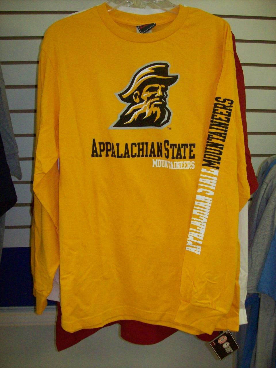 appalachian state mountaineers genuine stuff gold long sleeve t shirt