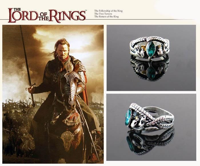 Lord of The Rings Aragorn Silver Costume Ring of Barahir LOTR Size 9 