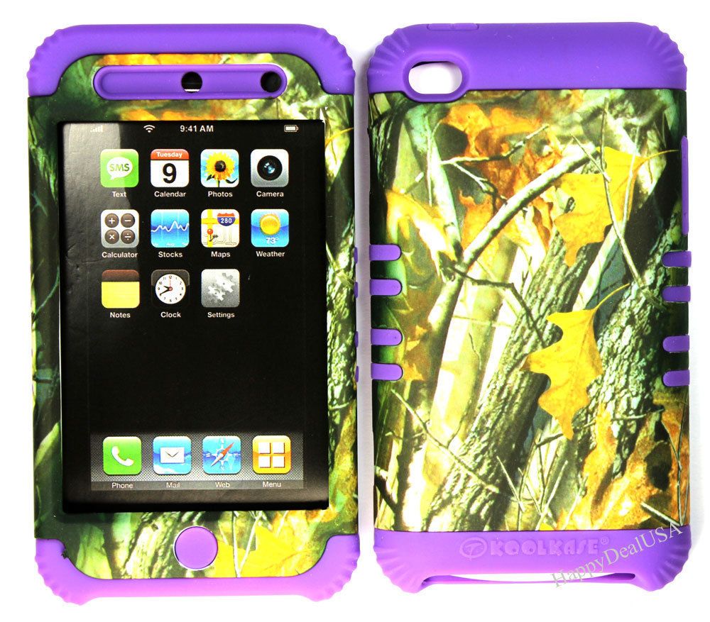  Silicone Cover Case for Apple iPod Touch 4 4th PP Camo Mossy 08