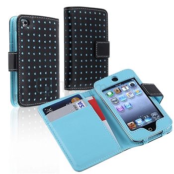  leather wallet case compatible with apple ipod touch 4th generation 