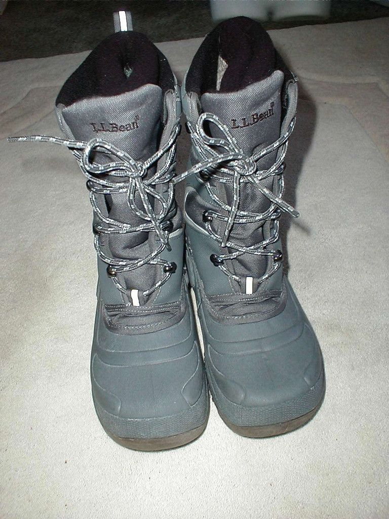 Bean Insulated Waterproof Winter Boots Mens 6 Womens 8 Gray Mint 