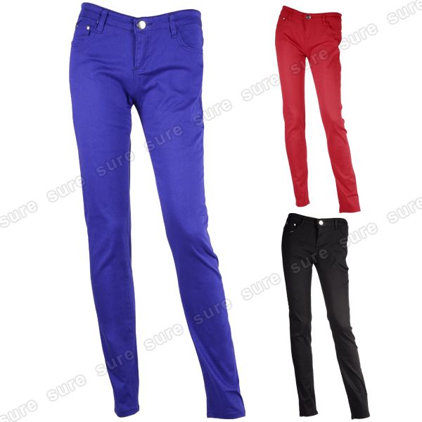 Pantalones de colores atrevidos Pantalon Pitillo Elástico Color Azul 