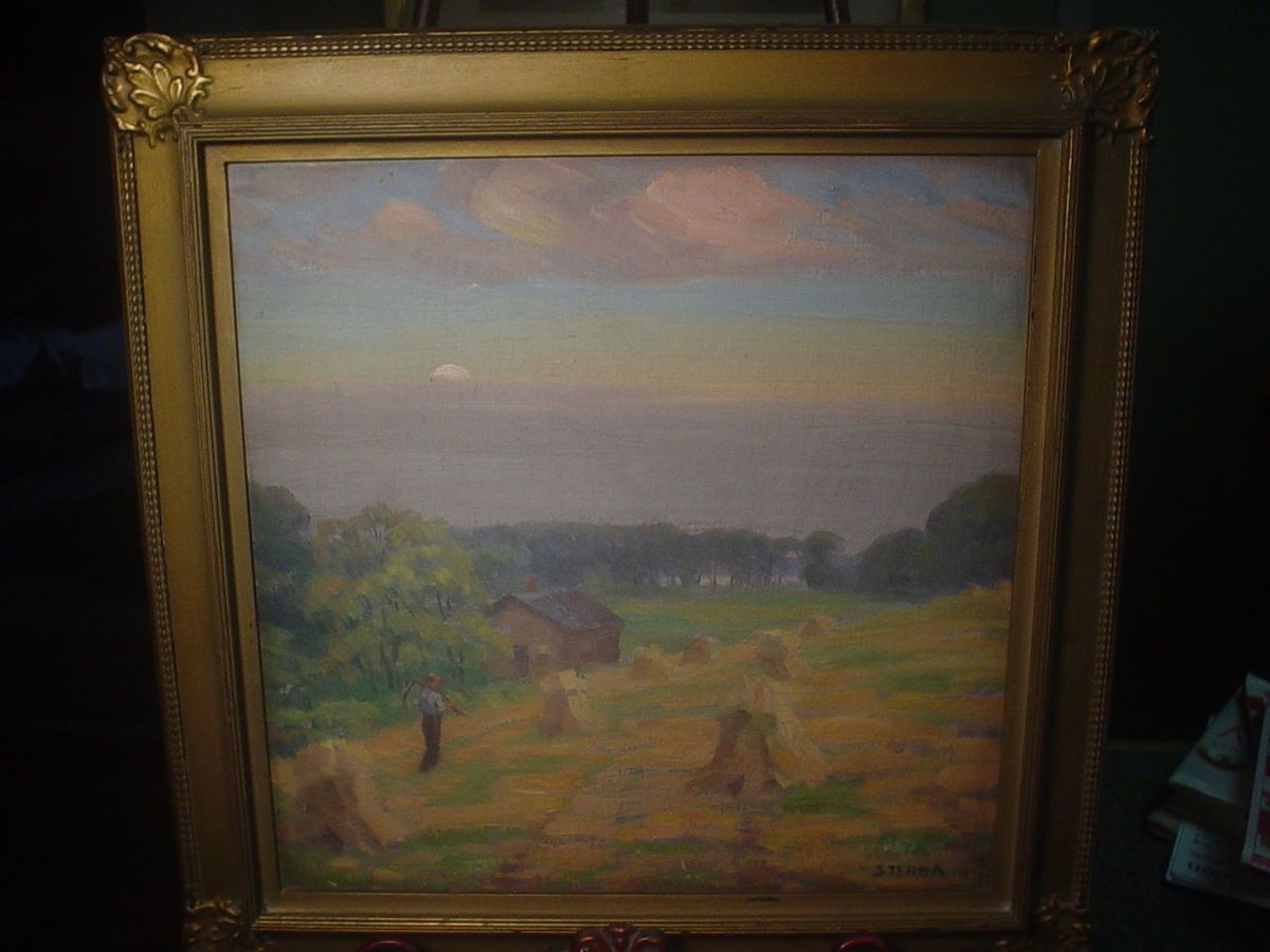 ANTONIN STERBA 1875 1963 OIL PAINTING TITLE STUDY FOR HARVESTING 