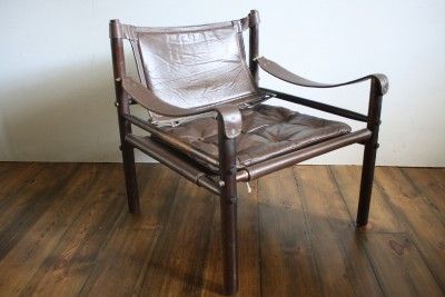 Arne Norell Safari Sirocco Chair Retro 60s Brown Leather Mid Century 