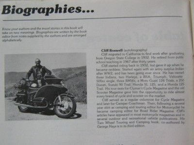 Harley Interest 20 Years of Motorcycling Signed by Cliff Boswell 