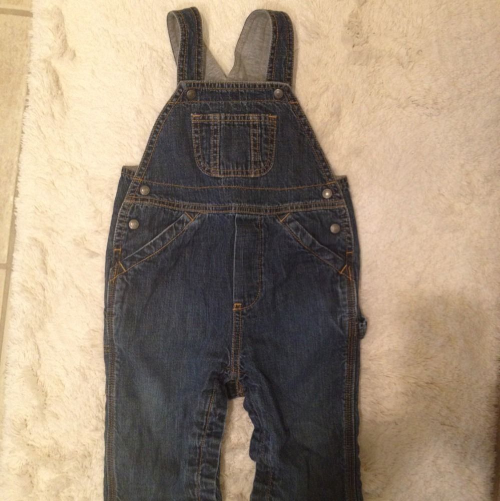 Baby GAP Boys Lined Overalls Denim Jeans Size 12 18 Months EUC