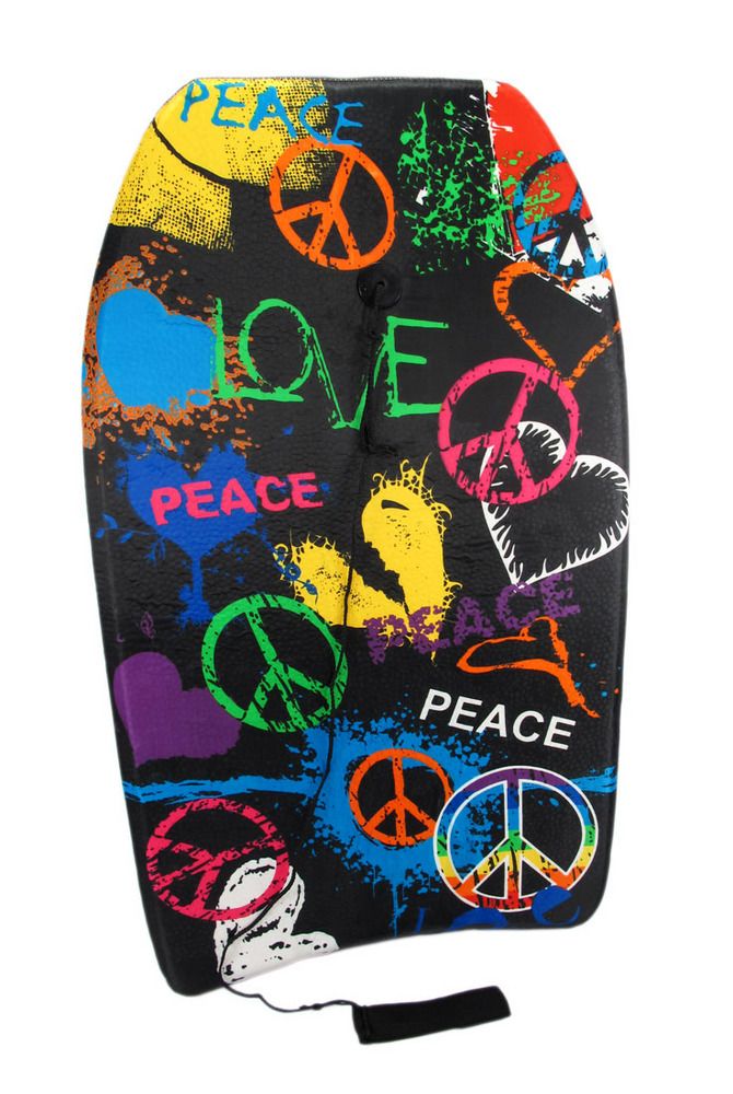 peace and love graffiti art body board boogie board