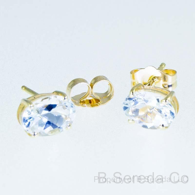 genuine aquamarine stud earrings