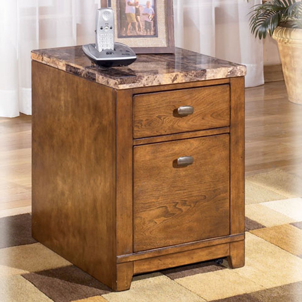 Ashley Theo 2 Drawer w Marble Top Office File Cabinet  