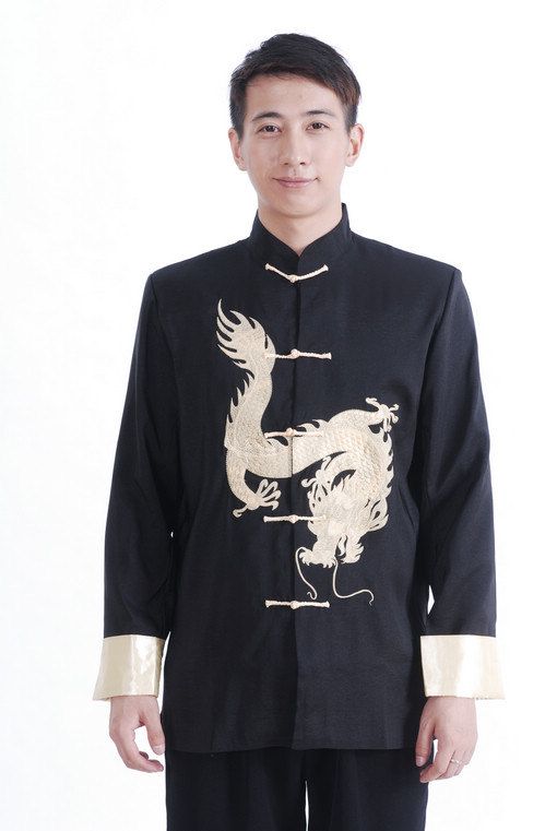 Traditional Mens Chinese Kung Fu Tai Chi Tang Clothes Embroidery 