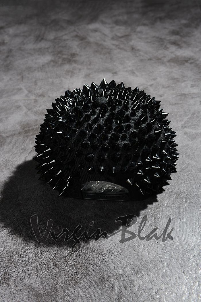 VB Homme Black Spike Studded and Plated Cap 6TX