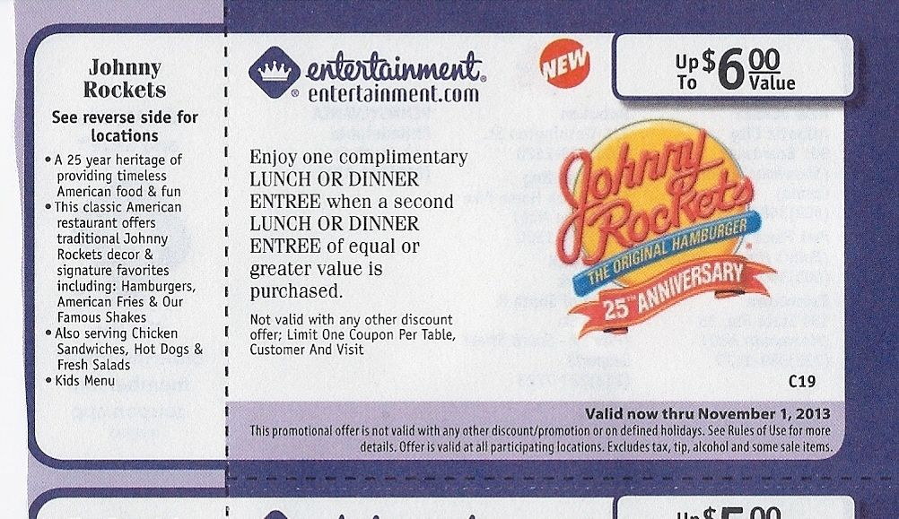 Johnny Rockets Coupons Atlantic City NJ Philadelphia