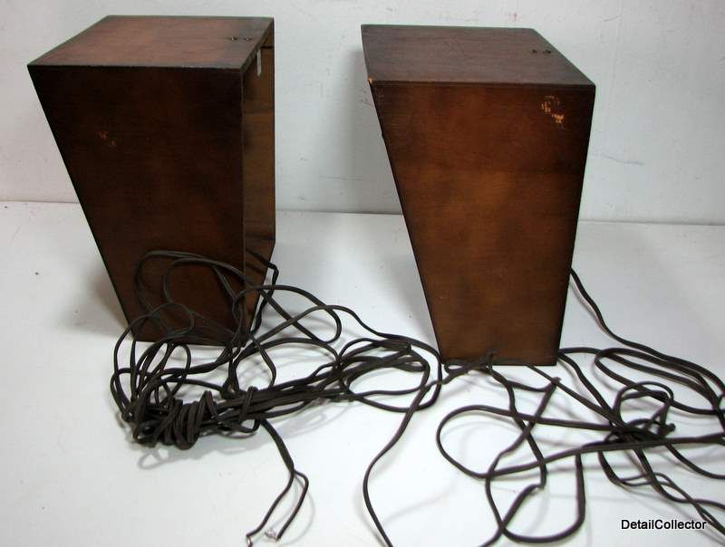 Vtg Art Deco Wood Speakers Wall Mount Hanging School Antique Radio 30s 