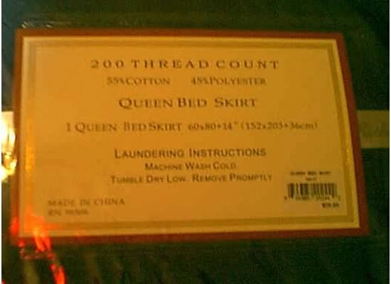 New Ashley Cooper Navy Queen Bed Skirt 60 x 80 x 14